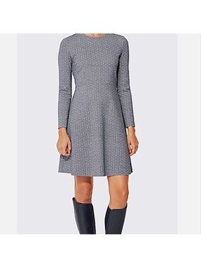 NWT Tory Burch Corinne Fit & Flare Ponte Knit Gemini Chain Print Dress, S